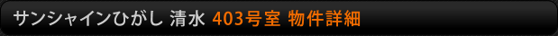 サンシャインひがし清水　403号室物件詳細