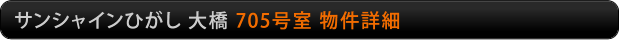 サンシャインひがし大橋　705号室物件詳細