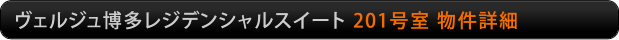 ヴェルジュ博多　201号室物件詳細